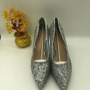 Eastanna Glitter Formal Pointed Toe Pumps High Heel Dress Shoes